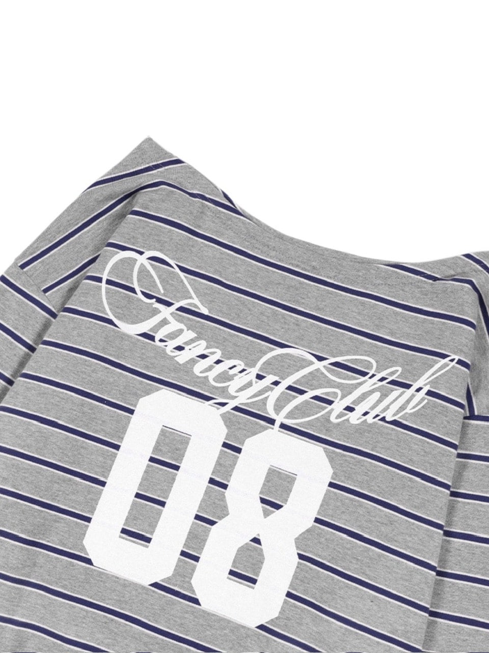 【FANCY CLUB】STRIPE ONE-SHOULDER SWEATSHIRT / 【ファンシークラブ】ストライプワンショルダースウェット長袖Ｔシャツ