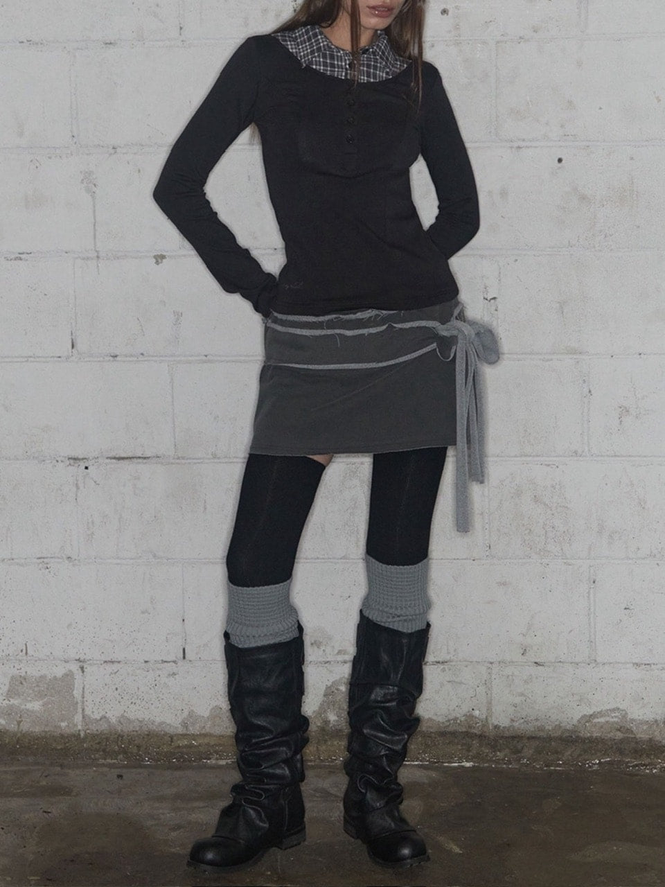 【FANCY CLUB】SHIRT LAYERED LONG SLEEVE / 【ファンシークラブ】シャツレイヤード長袖Ｔシャツ