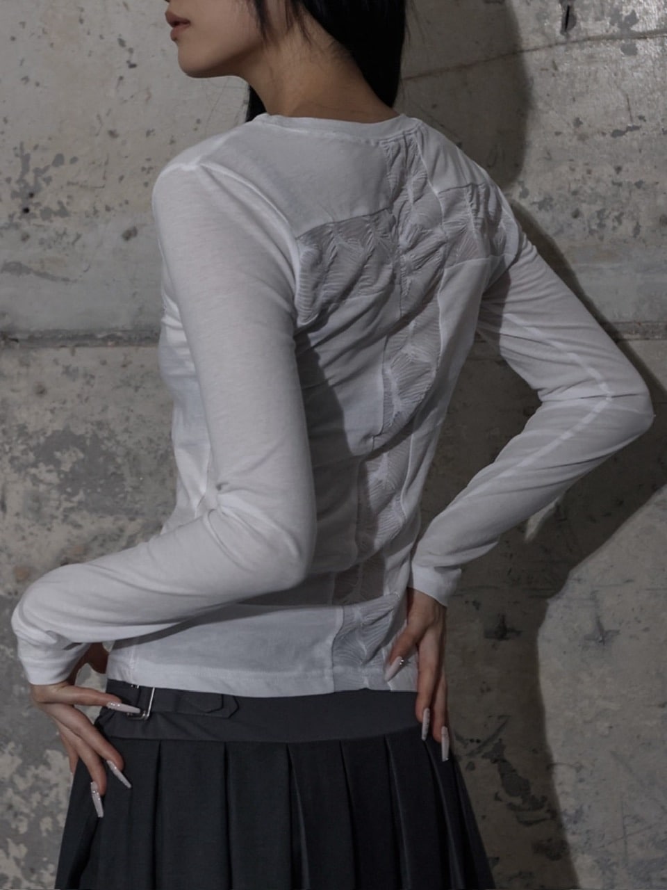 【FANCY CLUB】BACK CROSS LONG SLEEVE / 【ファンシークラブ】バッククロス長袖Ｔシャツ