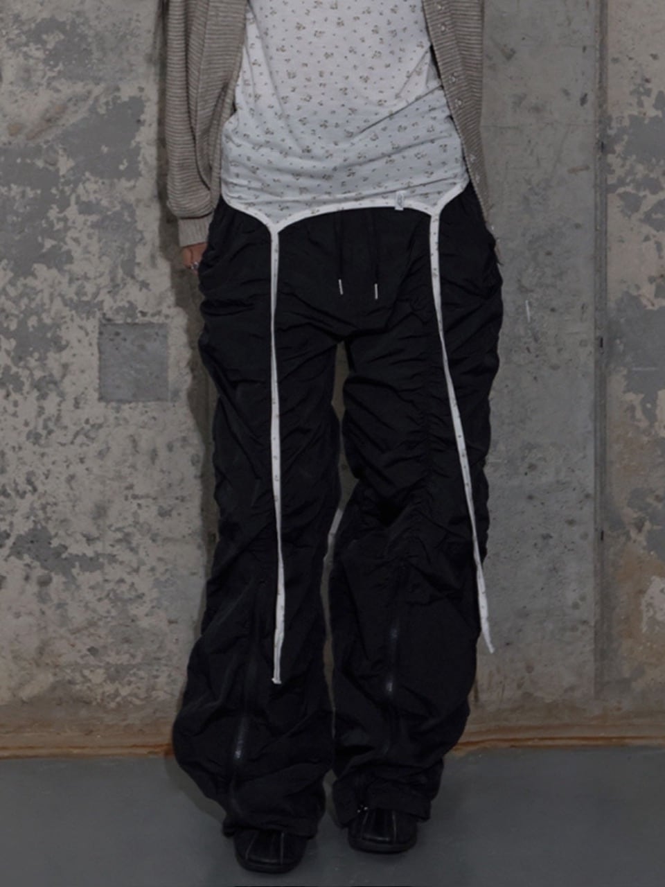 【FANCY CLUB】LOW-RISE NYLON SHIRRING PANTS / 【ファンシークラブ】ローライズナイロンシャーリングパンツ