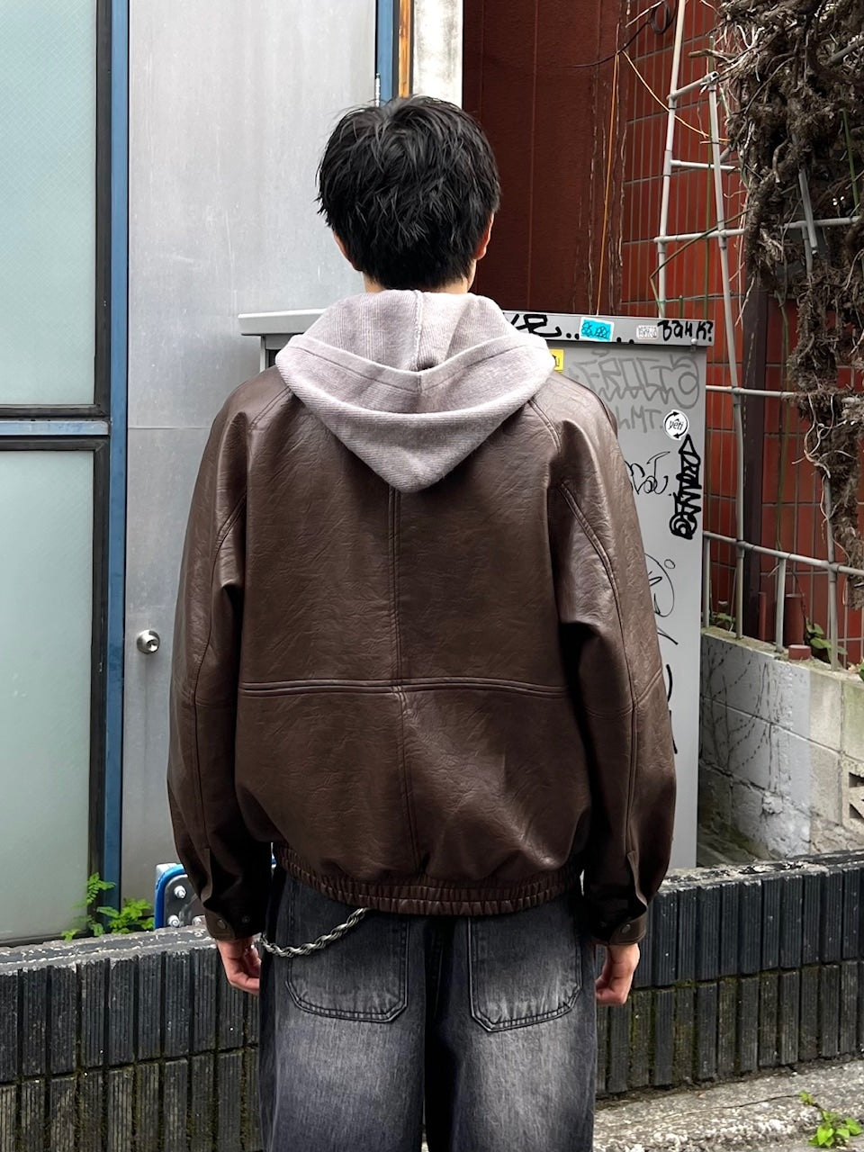 受注制【Chikashitsu +】bomber synthetic material jacket / 【チカシツプラス】ボンバーシンセティックマテリアルジャケット (2color)