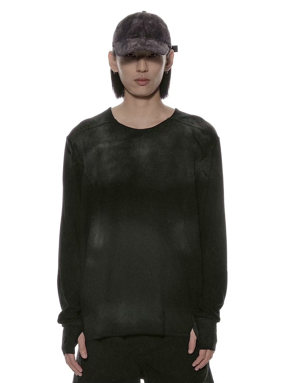 【d5ove】Basic Washed Long-sleeved Tee / 【ダヴ】スモークウォッシュド長袖Ｔシャツ