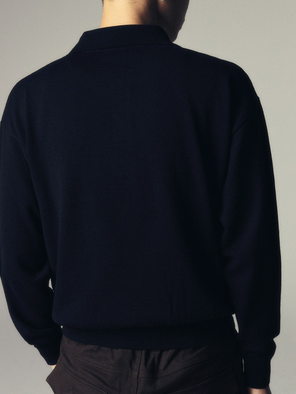 【CS】wool touch knit polo (black) / 【シーエス】ウールタッチニットポロ