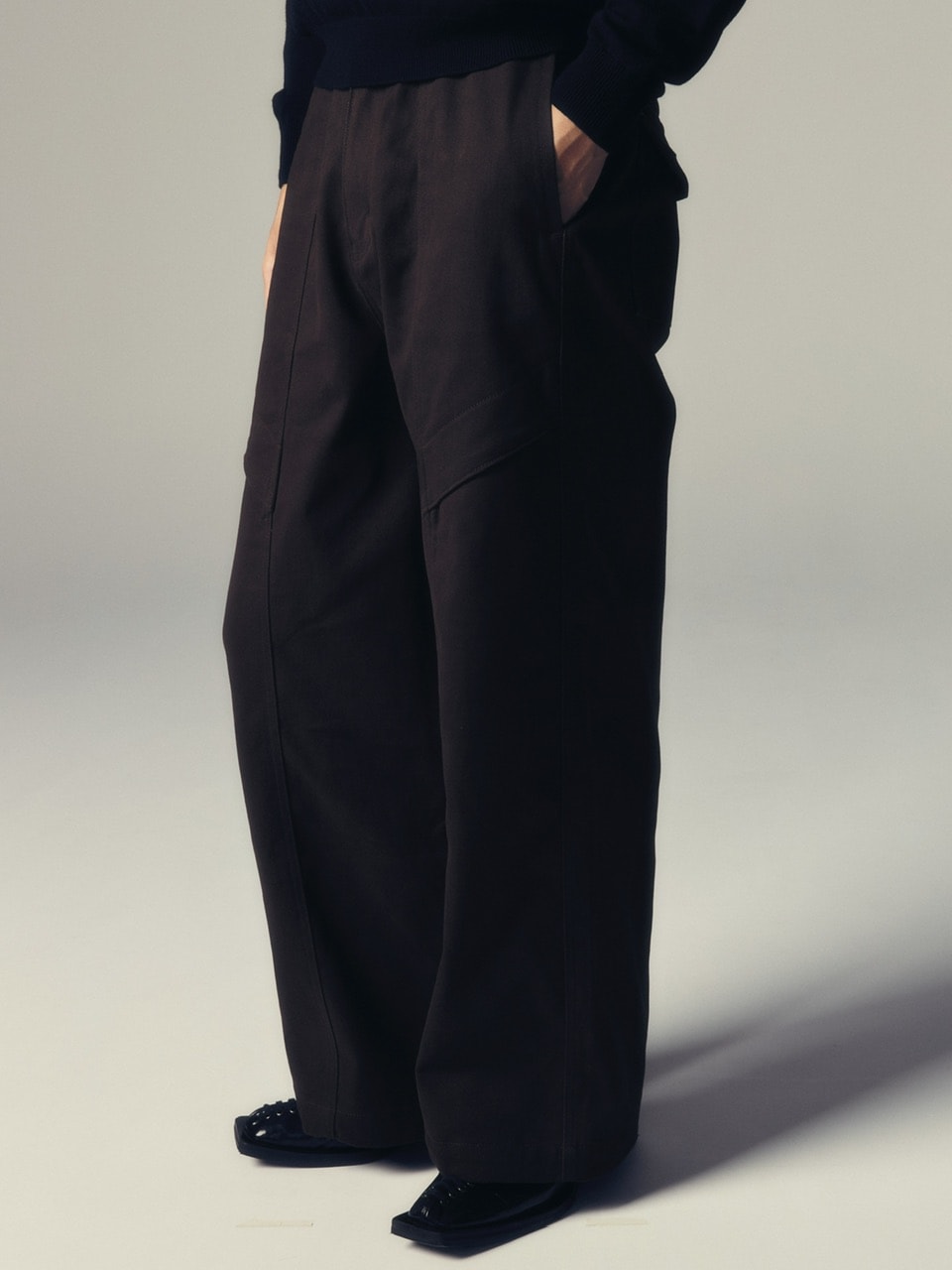 【CS】cotton wide twill pants (brown) / 【シーエス】コットンワイドツイルパンツ