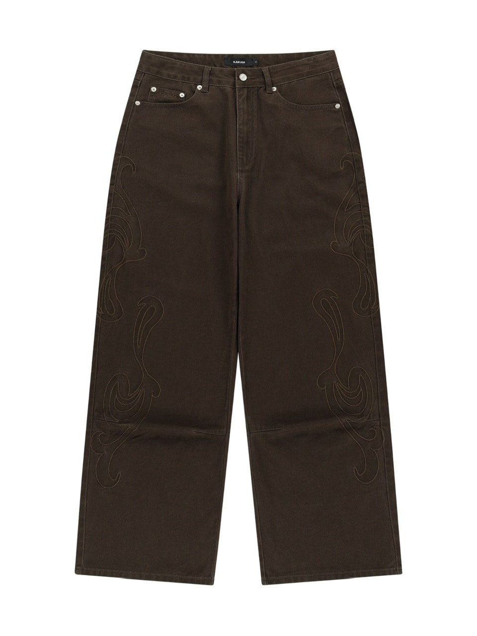 【AAKAM】Needlework Wave Cotton Pants