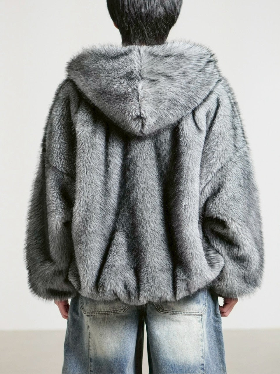 受注制【Chikashitsu +】oversized hooded fur blouson / 【チカシツプラス】オーバーサイズフーデッドファーブルゾン (4color)