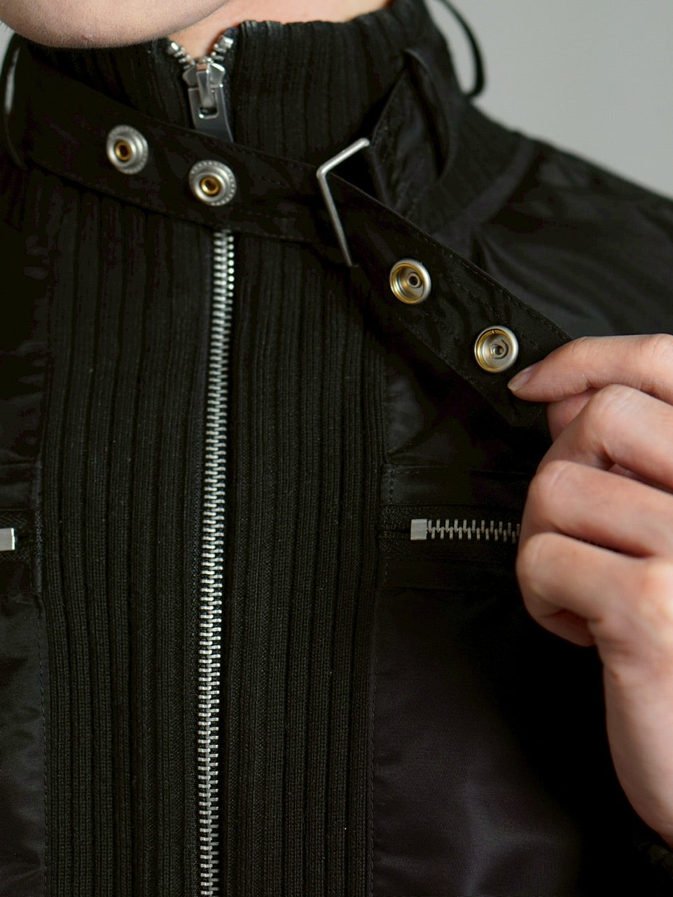 受注制【Chikashitsu +】zip up design bomber blouson / 【チカシツプラス】ジップアップデザインボンバーブルゾン