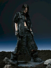 1/2 20:00再販【RICH】Knight Wide Waxed Shirt / 【リッチ】クロスバック半袖デニムシャツ