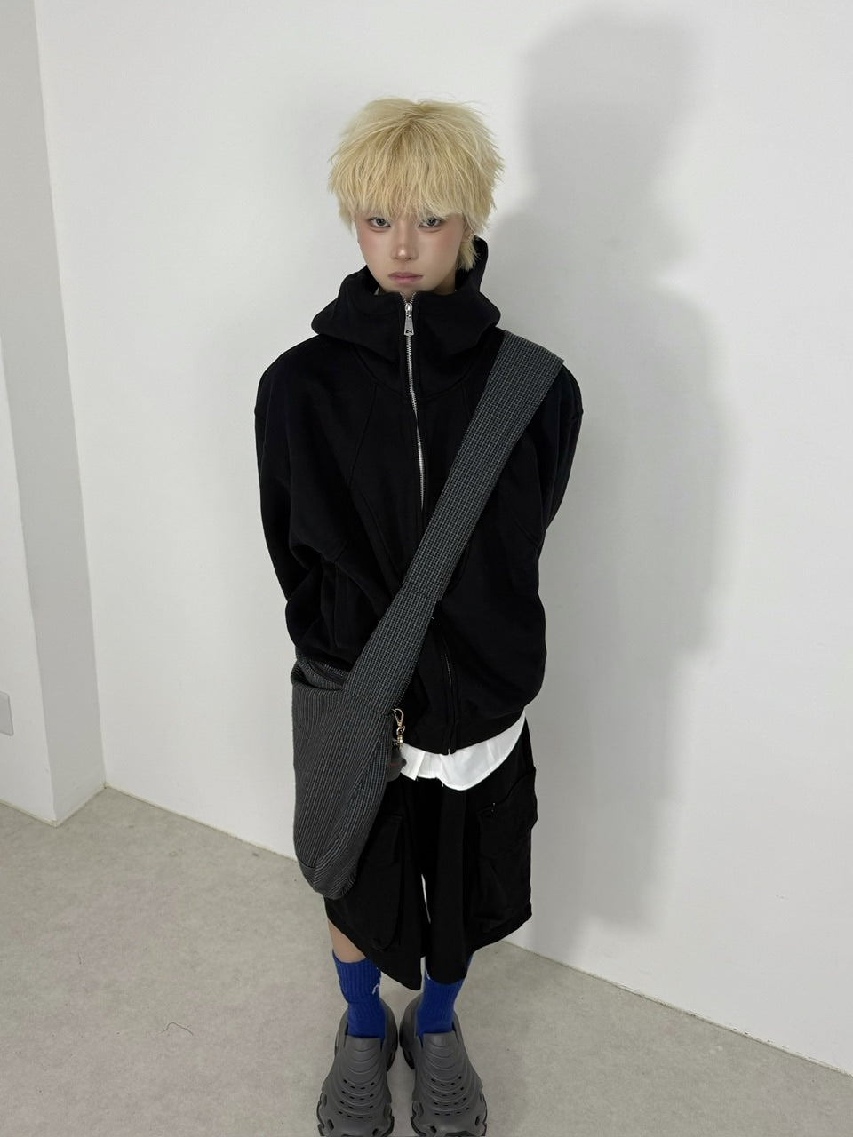 国際配送【Nerd out XU】high neck heavy hoodie / 【ナードアウトエックスユー】ハイネックヘビーフーディー (2color)