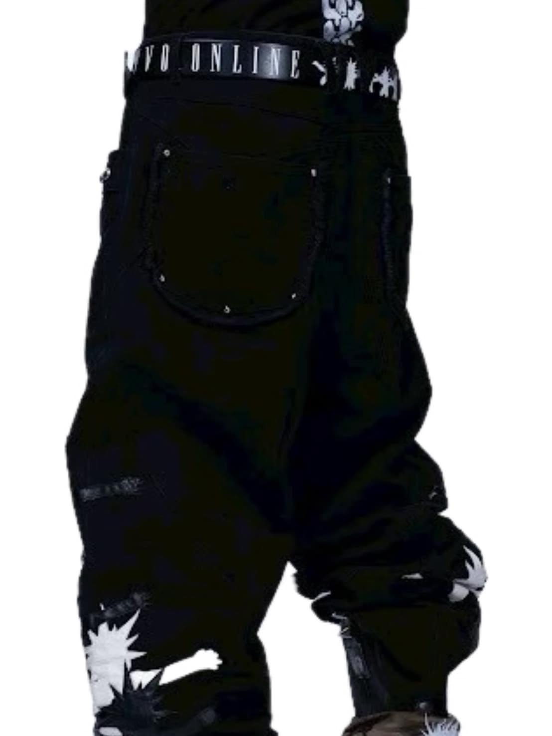 【F.V.V.O】Red Body Embroidered Signature Jeans / 【フリーワールドオーダー(エフヴィーヴィーオー)】ペイントスタッズデニムパンツ