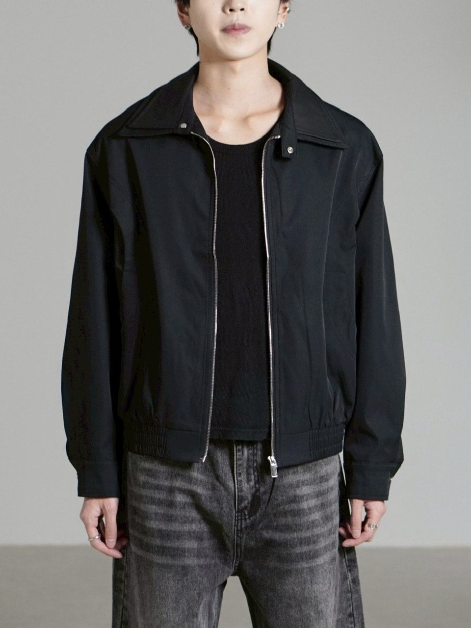 【Chikashitsu +】double collar jacket / 【チカシツプラス】ダブルカラージャケット (2color)