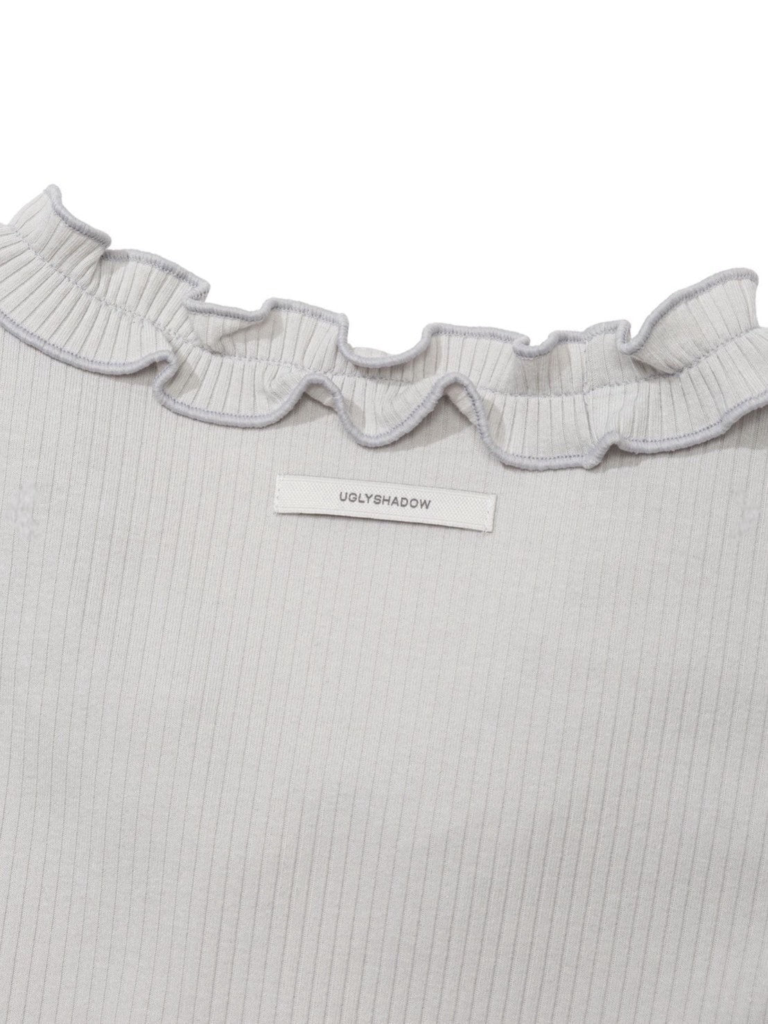 12/21 20:00 再販【Uglyshadow】RUFFLE RIBBED T-SHIRT