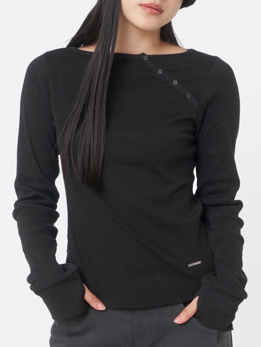 【Miseki seoul】Slash button long sleeves