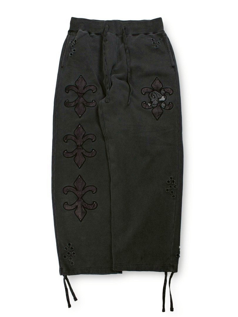 【GALFY】ぼろぼろロゴ百合の紋スウェットパンツ