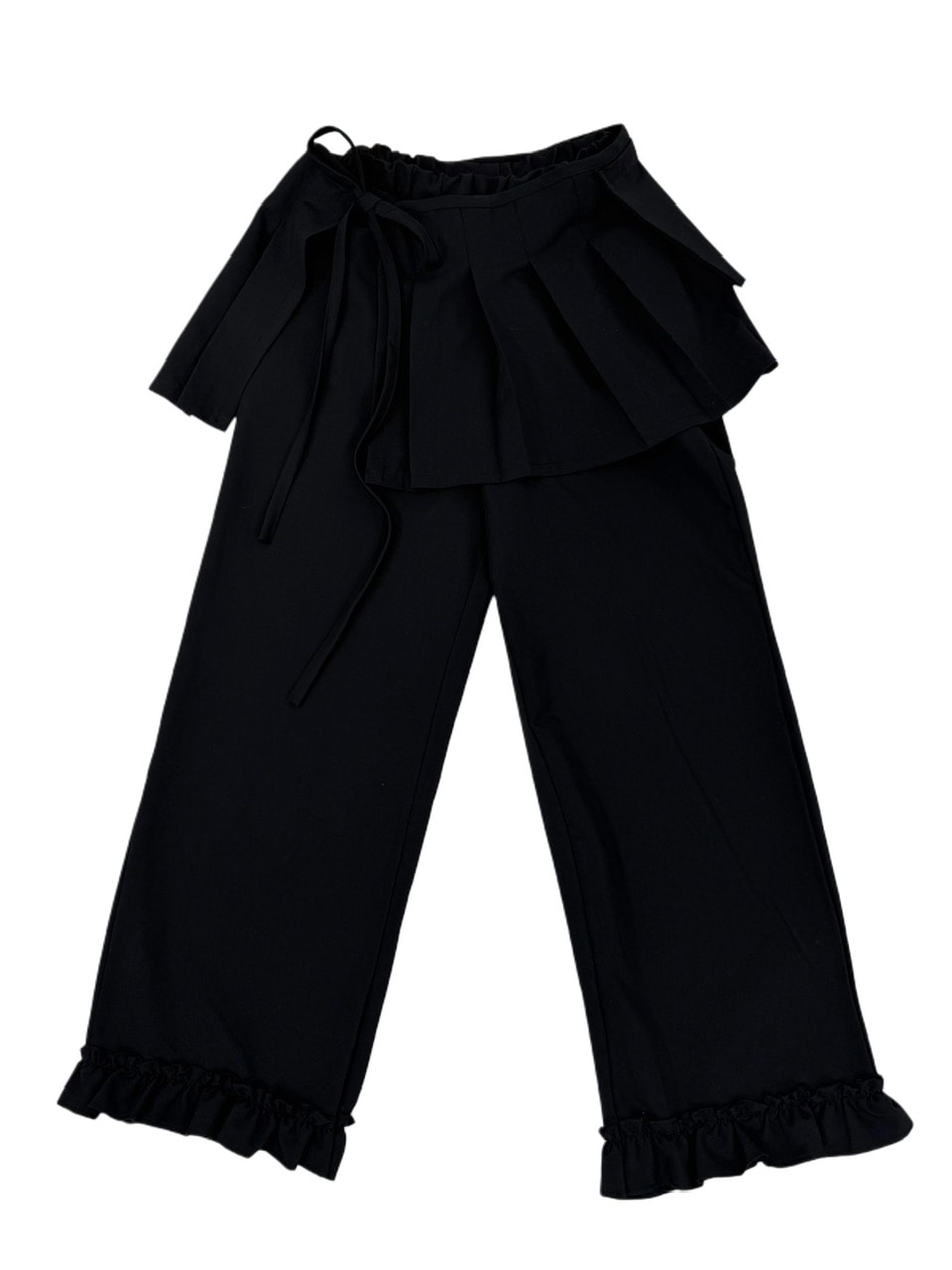 国際配送【Nerd out XU】pleats layered skirt pants set (2color)