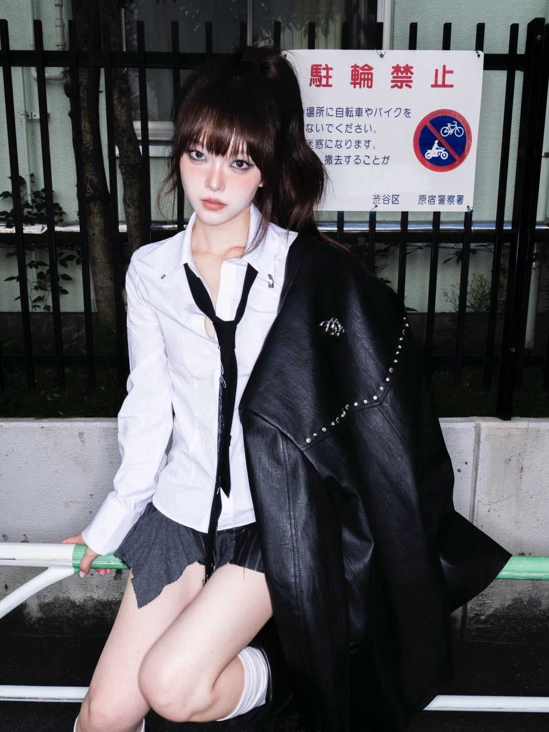 1/2 20:00発売【CHERRYQUIRI】stud leather jacket