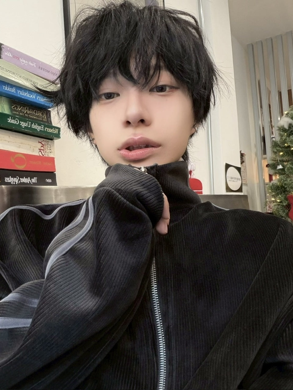 受注制【LUV CODE】velours track jacket (3color)