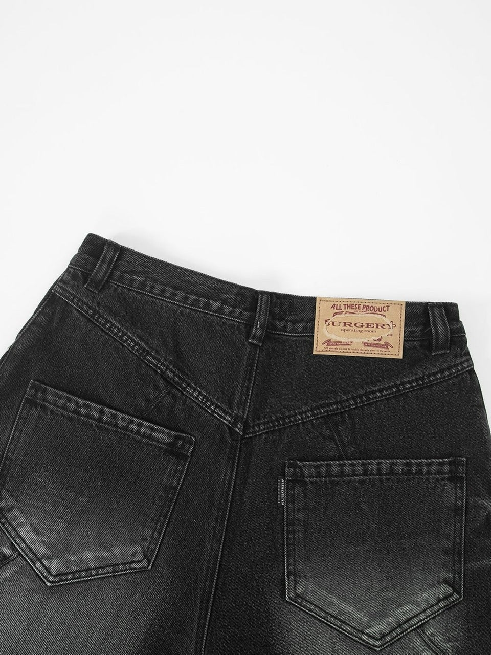 【SURGERY】surgery sutured wide denim pants