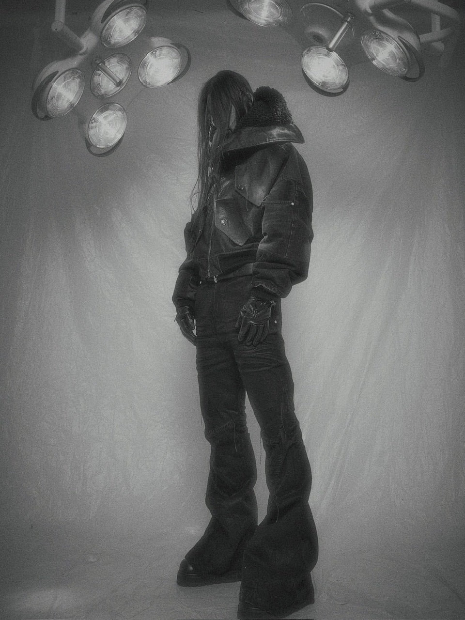 【SURGERY】surgery sutured boot-cut burnished pants