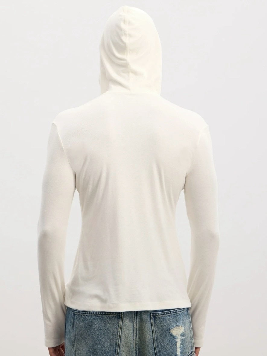 【DND4DES】Patchwork Hooded T-shirts /【ディーエヌディーフォーデス】ロゴグラフィックフード長袖Tシャツ