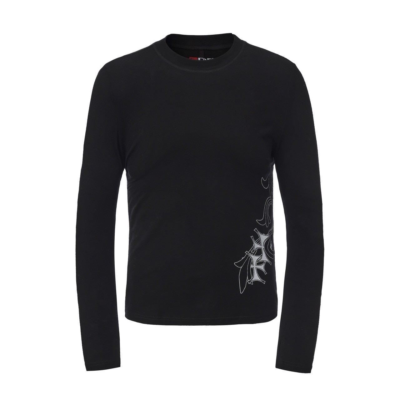 【DND4DES】Honeysuckle Pattern Cross Wool Long Sleeve /【ディーエヌディーフォーデス】サイドクロスデザインウール長袖Tシャツ