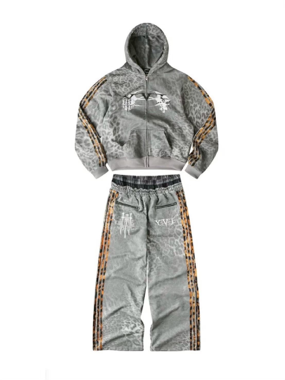 【Cozy world Wide】"25 LEOPARD" ROYAL ZIP HOODIE / 【コージーワールドワイド】レオパードラインジップパーカー