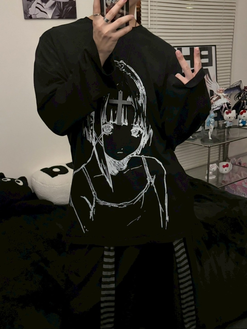 国際配送【LUV CODE】anime print long sleeve tee (2color)