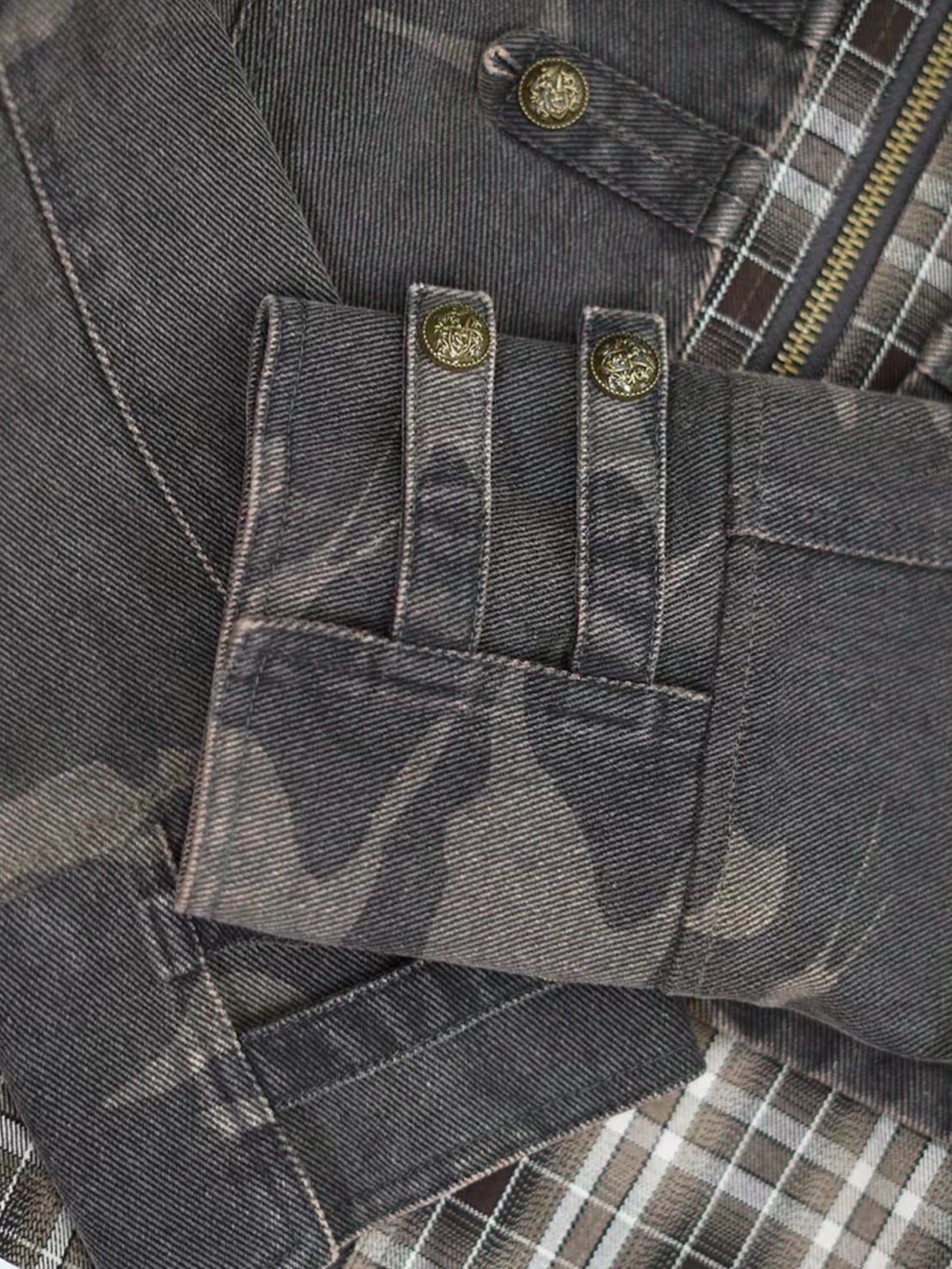 【Cest Nous】Baroque Jacket / 【セヌー】ハイネックバロックジップアップデニムジャケット