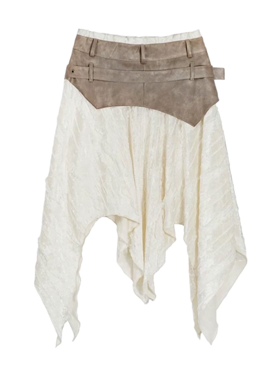 【Cest Nous】Belted Plaid Skirt / 【セヌー】ベルトアシンメトリースカート