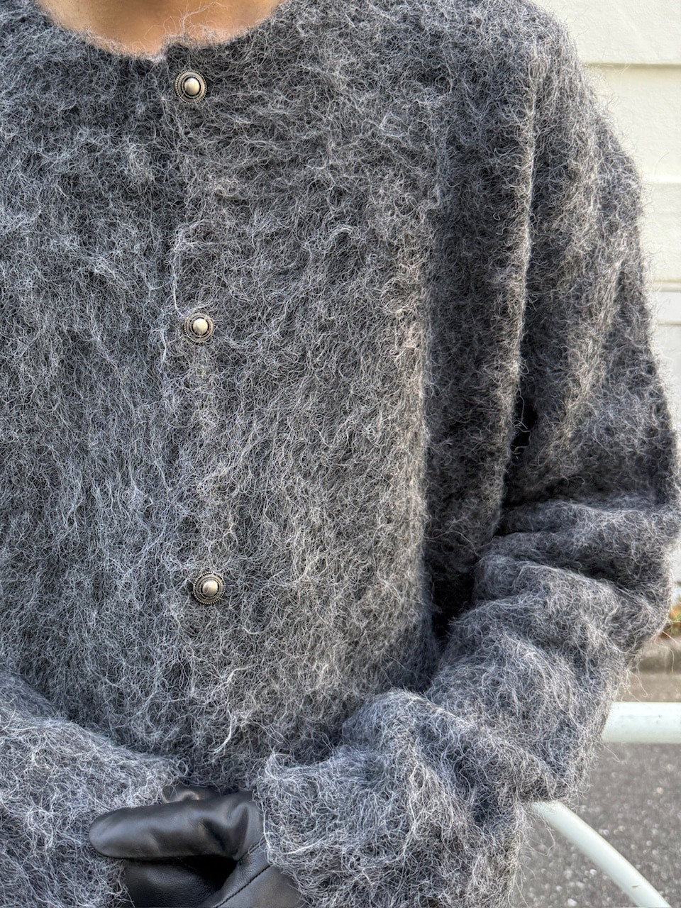 東京店WEB限定受注制【Chikashitsu +】shaggy knit cardigan / 【チカシツプラス】シャギーニットカーディガン (2color)