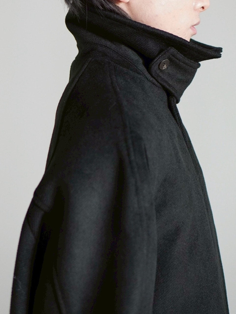 受注制【Chikashitsu +】high neck wool blend long coat / 【チカシツプラス】ハイネックウールブレンドロングコート (2color)
