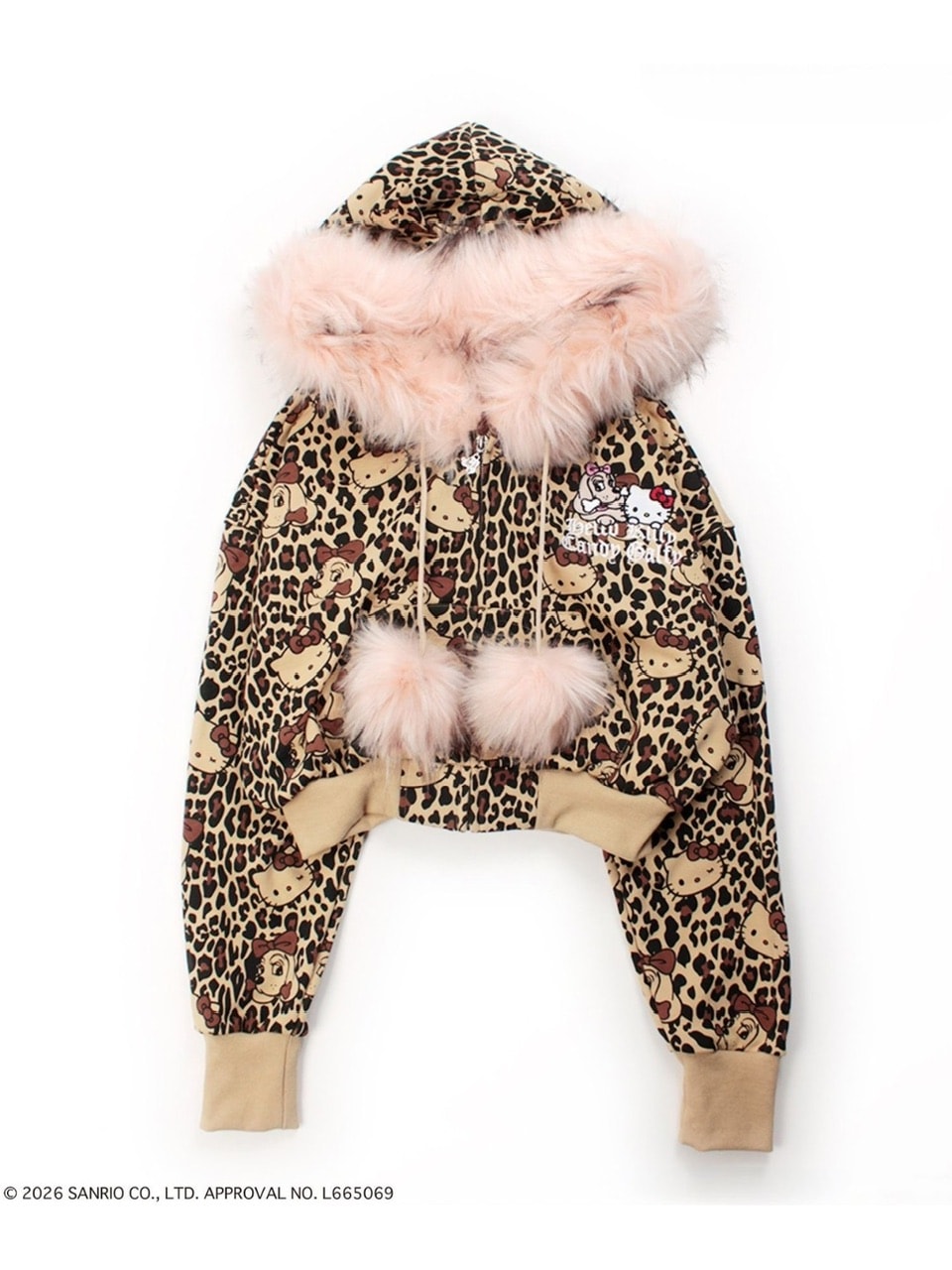 【GALFY×KITTY】鬼ギャルパーカー / 【ガルフィー×キティー】総柄猫耳ファー付きジップアップパーカー