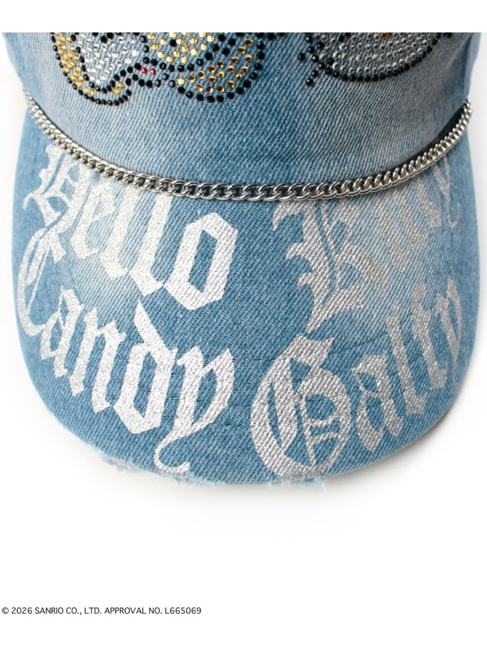 【GALFY×KITTY】キラキラデニムキャップ / 【ガルフィー×キティー】キティラインストーンデニムキャップ