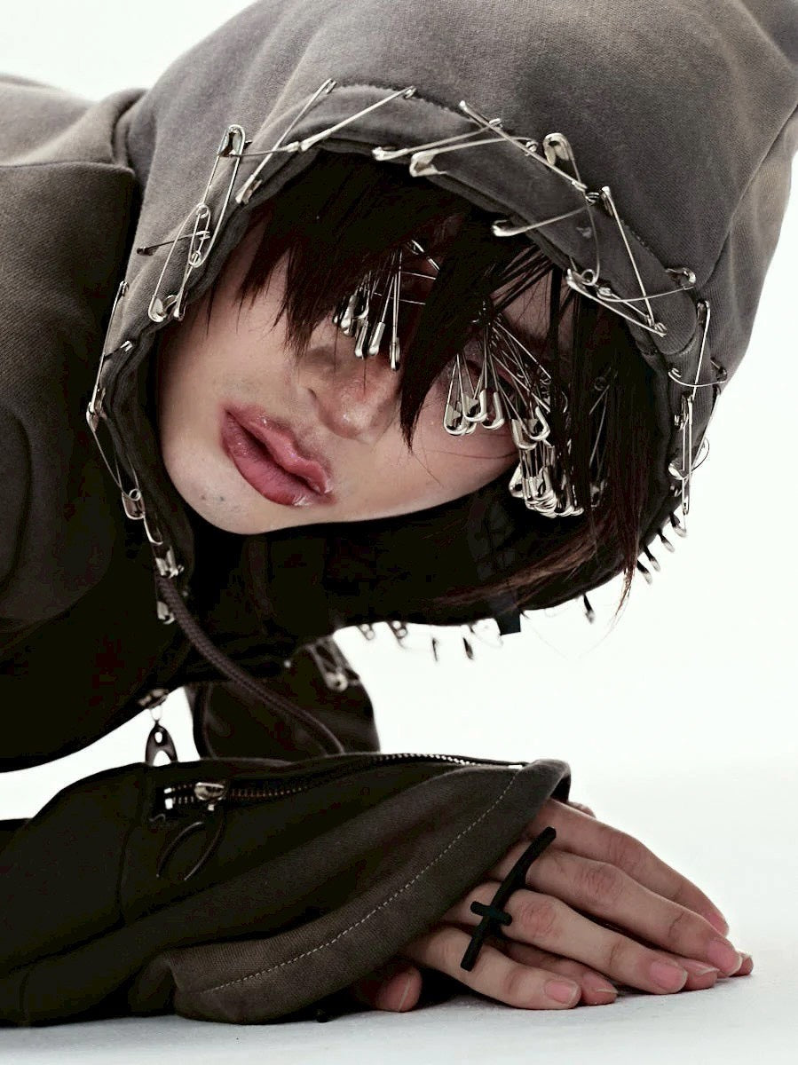 【Cozy world Wide】Cozy waxed brown zip up hoodie