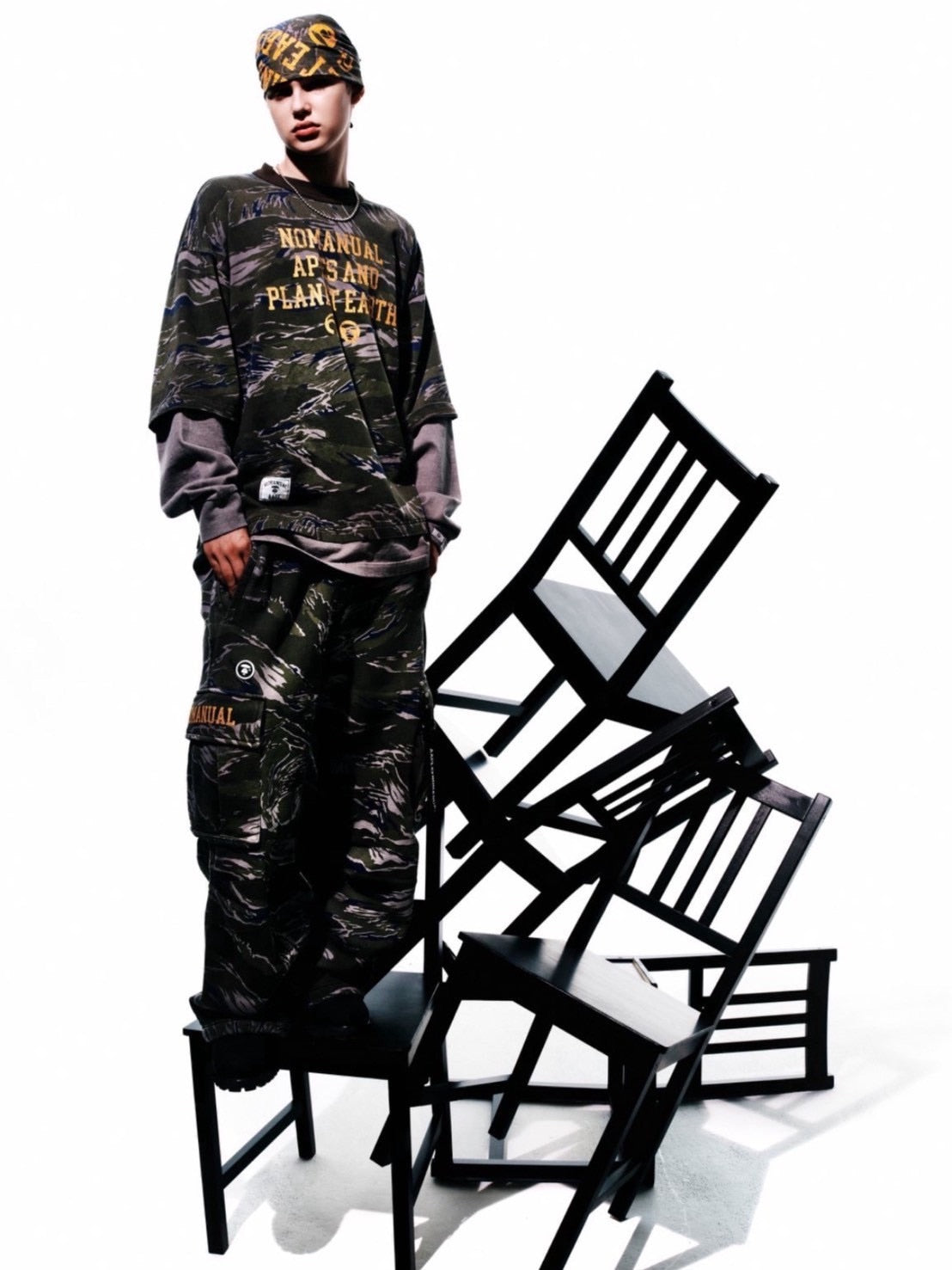 【AAPE X NOMANUAL】AAPE X NOMANUAL LONG SLEEVE TEE