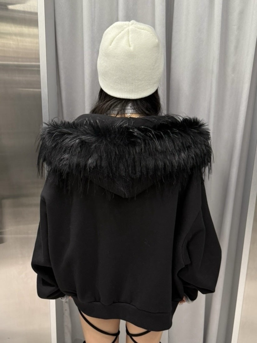 受注制【nmtc +】simple fur zip up hoodie 【エヌエムティーシープラス】シンプルファージップアップフーディ (2color)