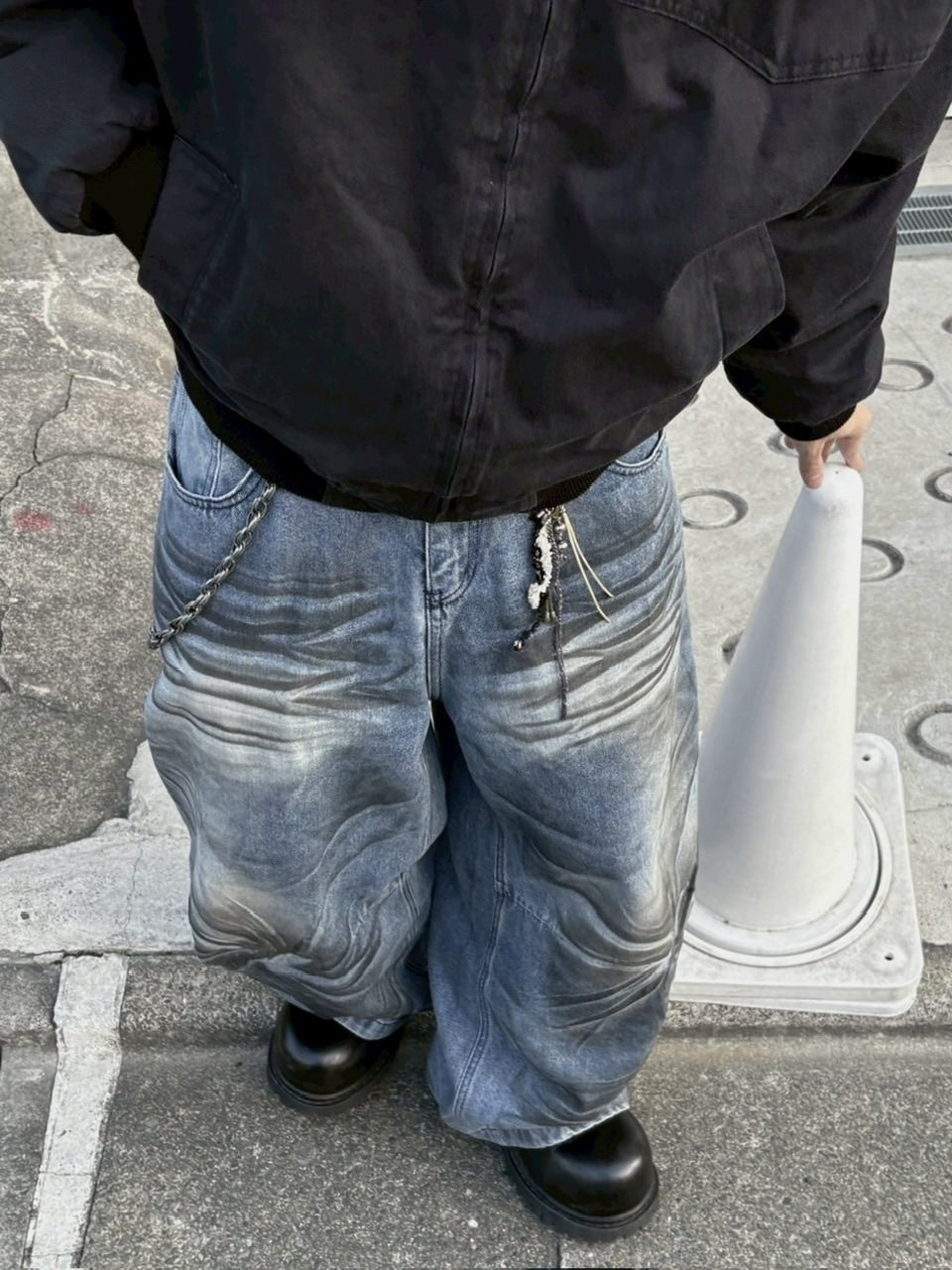 国際配送【youll】dirty wash baggy denim pants