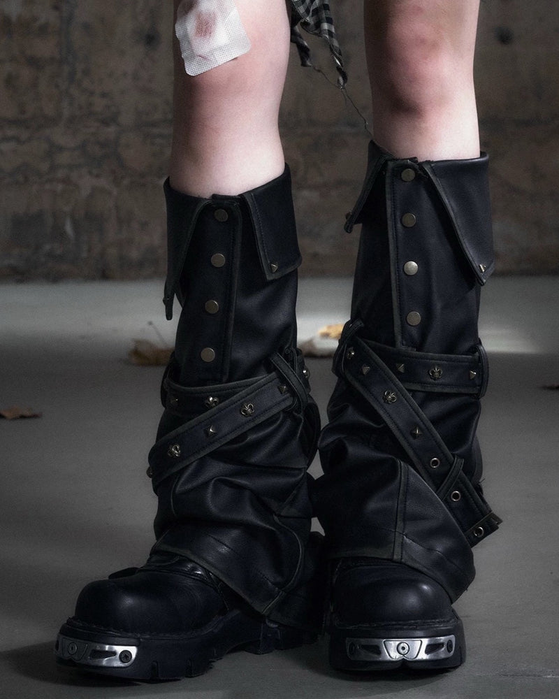 【Cest Nous】Studded Leg Chaps / 【セヌー】スタッズベルトレッグウォーマー
