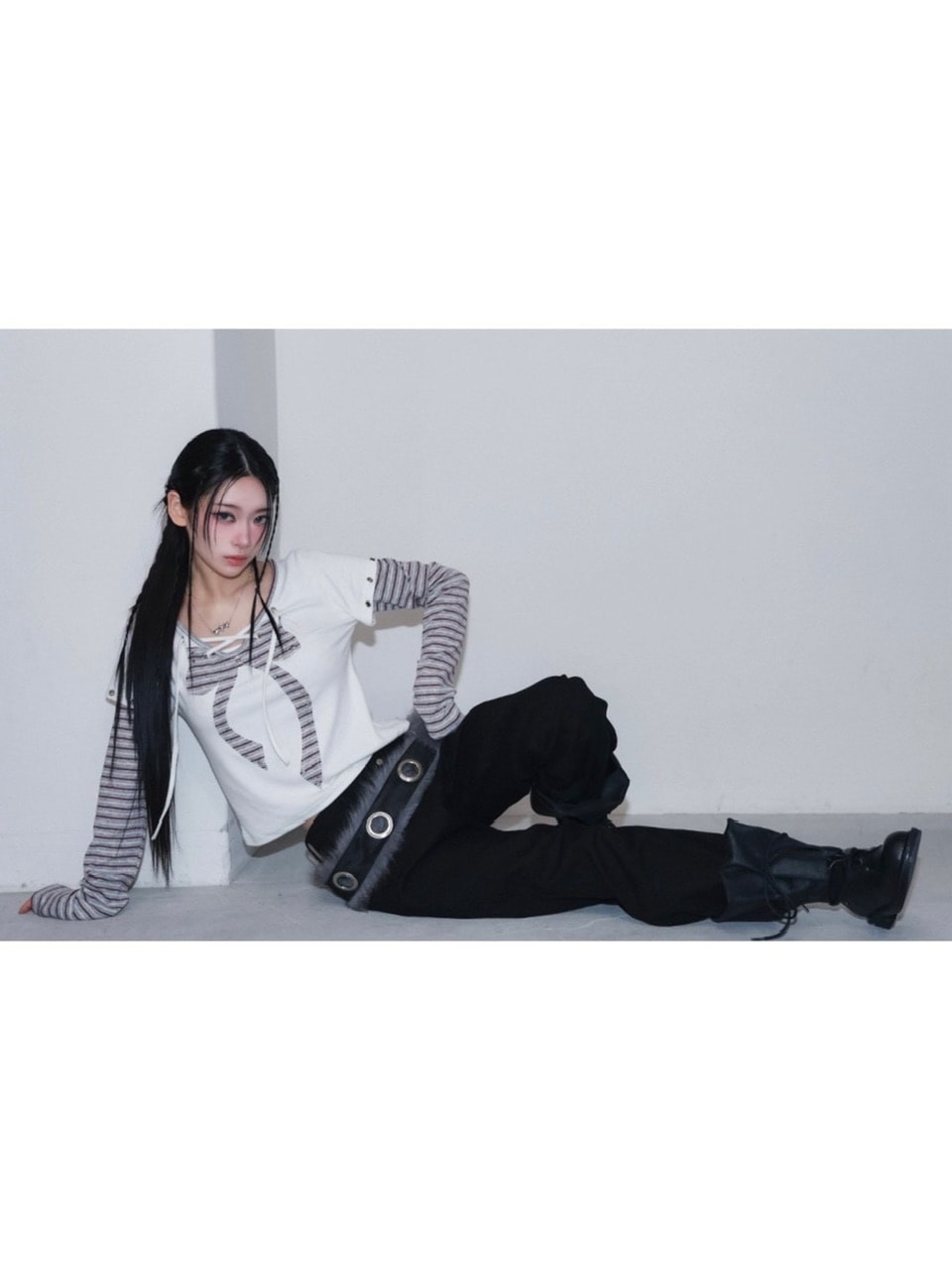 1/2 20:00発売【CHERRYQUIRI】metalic stud boots cut pt