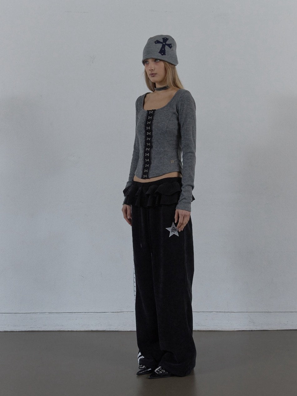 【SETUP‐EXE】HOOK LONG SLEEVE TOP / 【セットアップエグゼ】センターフック長袖Tシャツ