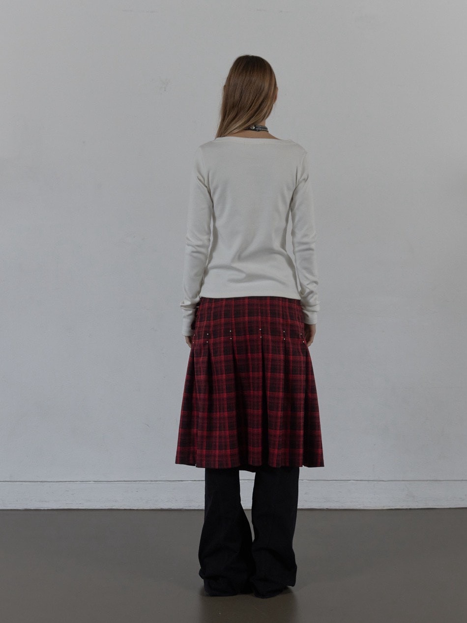 【SETUP‐EXE】STAR BUTTON TOP / 【セットアップエグゼ】ラインストーンボタン長袖Tシャツ