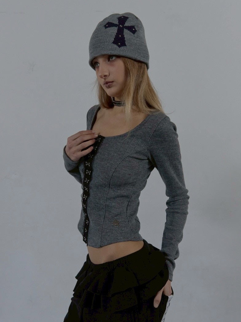 【SETUP‐EXE】CROSS STUDDED BEANIE / 【セットアップエグゼ】クロススタッズビーニー