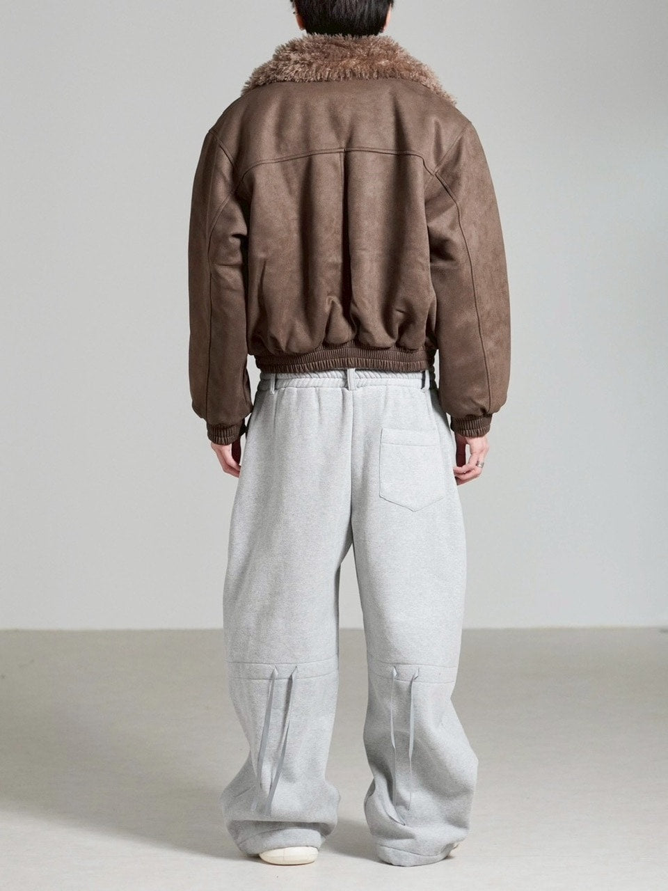 受注制【Chikashitsu +】boa collar suede padding blouson / 【チカシツプラス】ボア襟スエードパディングブルゾン (2color)