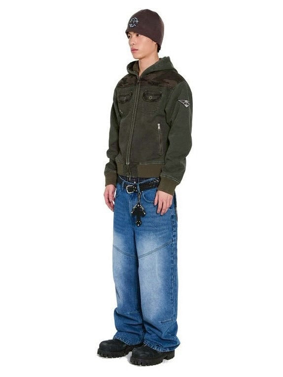 【AAKAM】Fur Camo Contrast Jacket