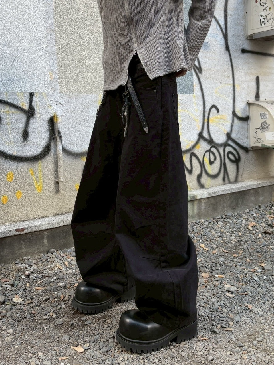 国際配送【youll】curve baggy pants (2color)