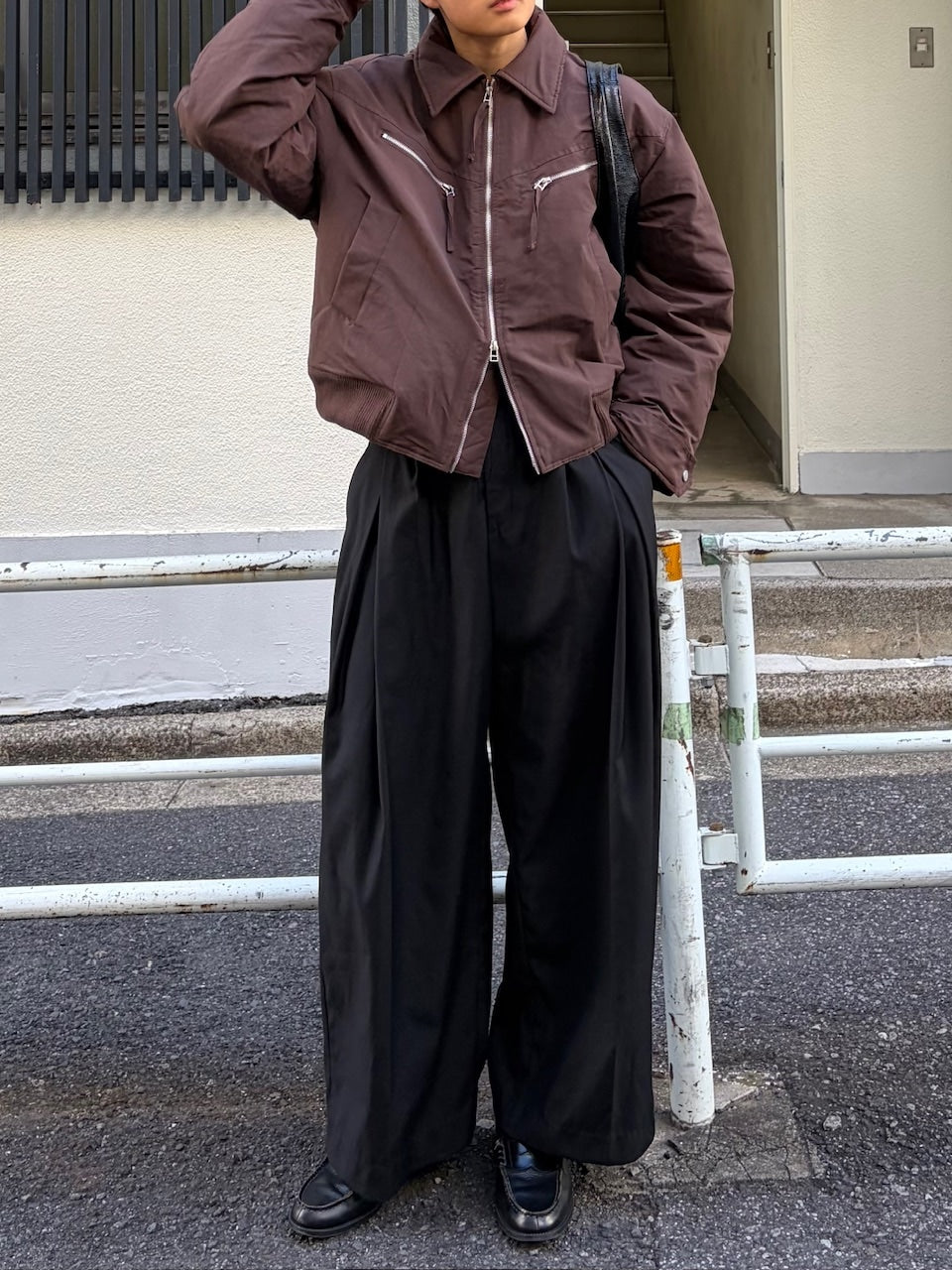 東京店WEB限定受注制【Chikashitsu +】biker short jacket (3color