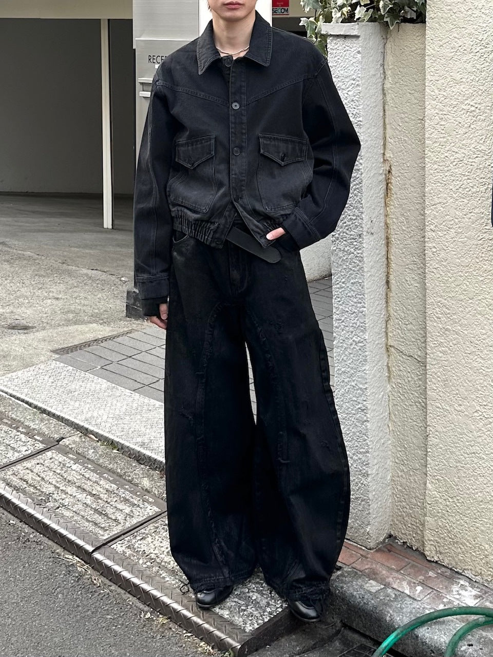 大阪店WEB限定受注制【Chikashitsu＋】washed denim work jacket / 【チカシツプラス】ウォッシュドデニムワークジャケット