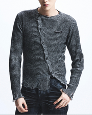【LECYTO】Oblique Line Knit Cardigan
