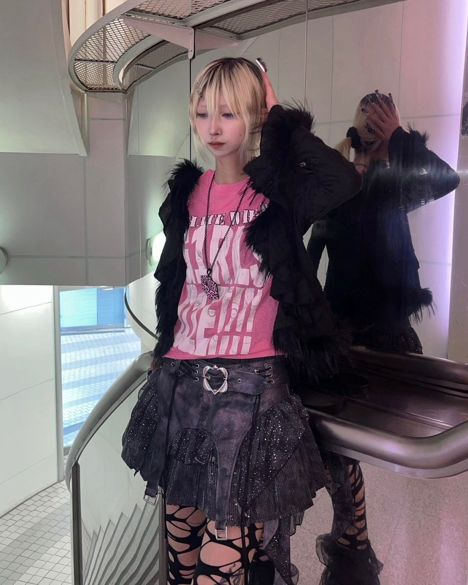 国際配送【BABY09】sequins garter belt skirt