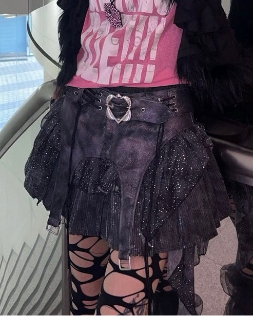 国際配送【BABY09】sequins garter belt skirt